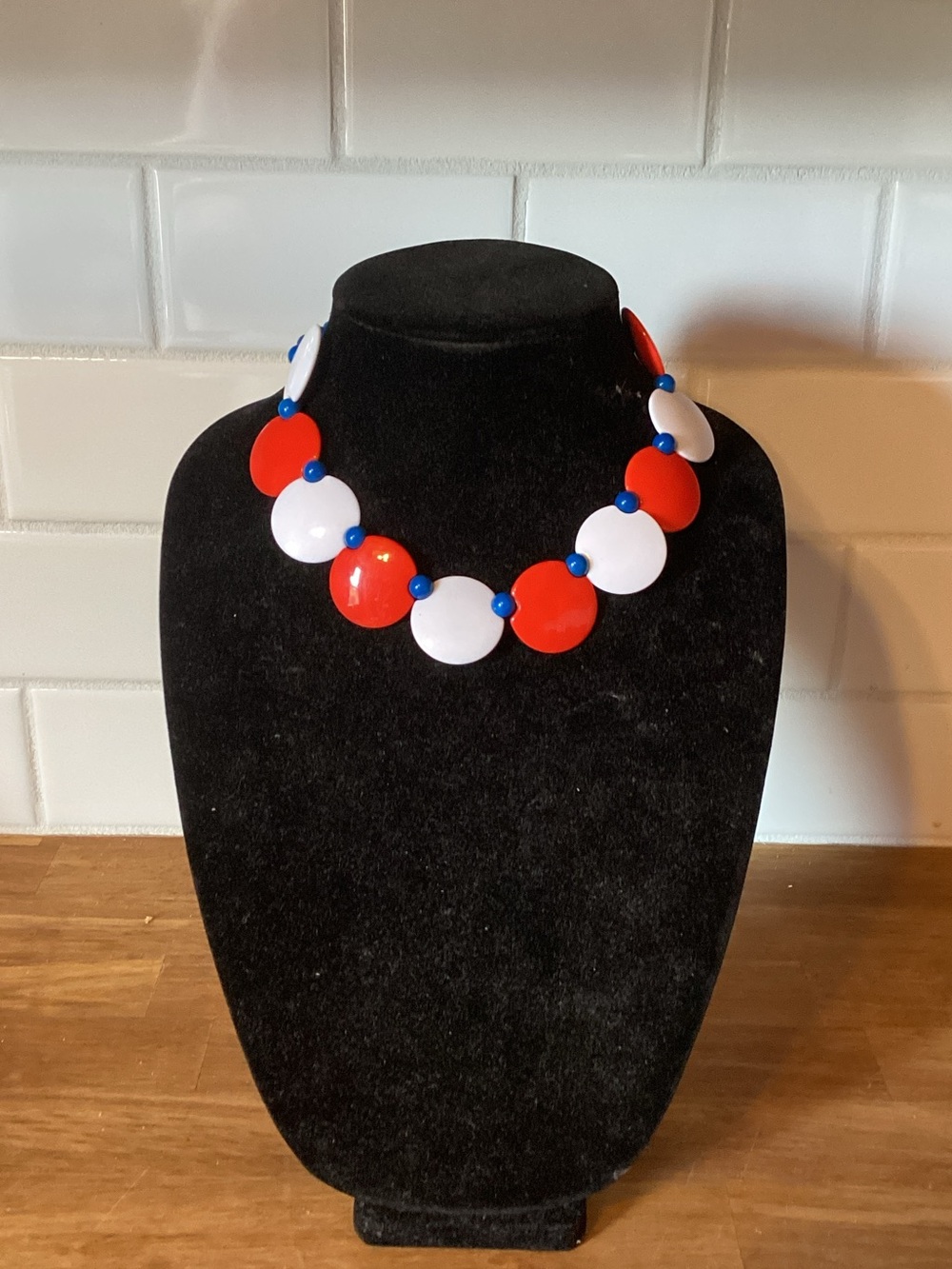 Red, White & Blue Disc Necklace - Women Jewelry